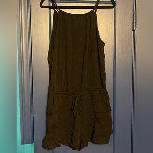 Old Navy Black Romper with Tie Detail and Tie Neck